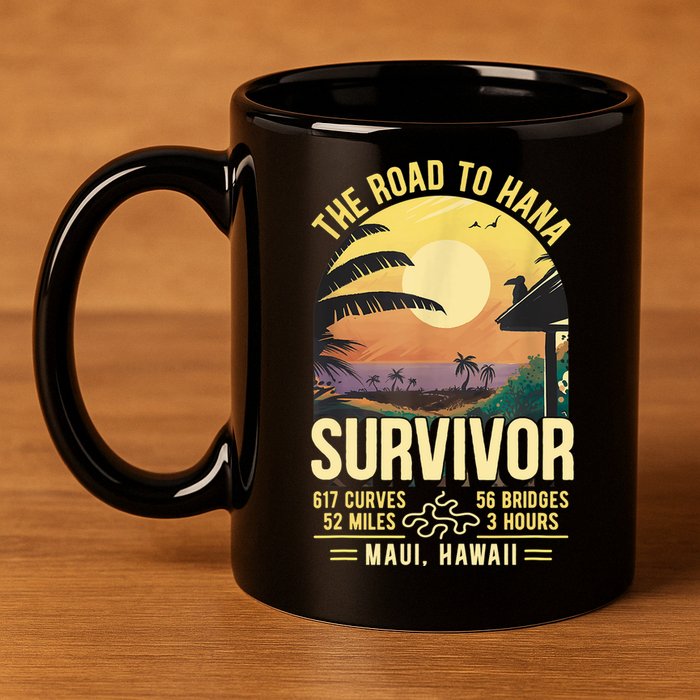 RJC Road To Hana Survivor Maui Hawaii Trip Adventure 11oz C Handle Ceramic Mug
