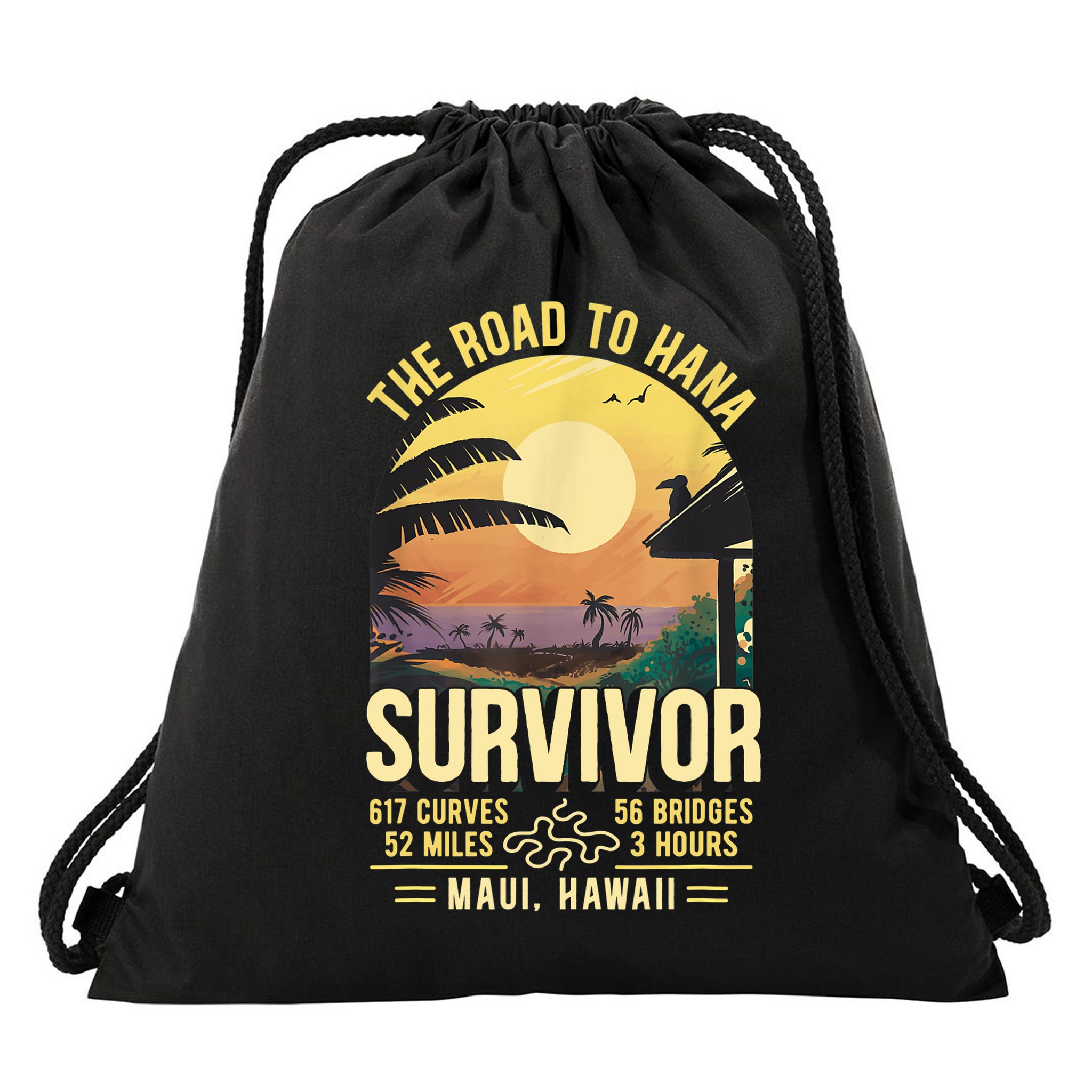 RJC Road To Hana Survivor Maui Hawaii Trip Adventure Drawstring Bag