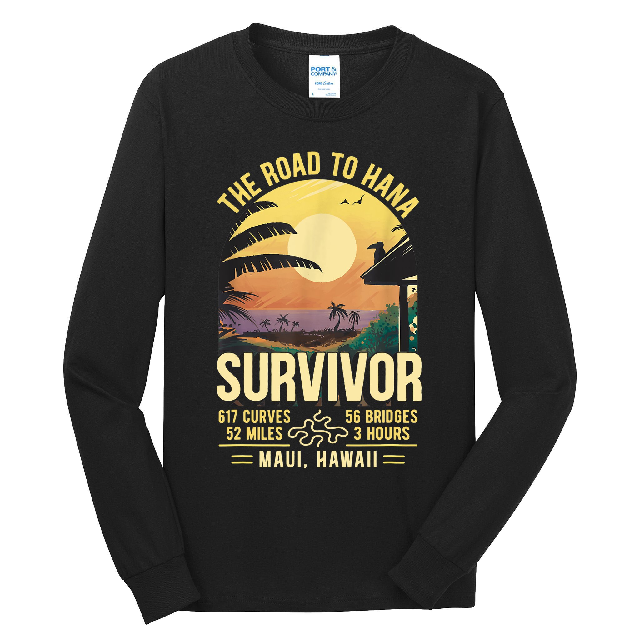 RJC Road To Hana Survivor Maui Hawaii Trip Adventure Tall Long Sleeve T-Shirt