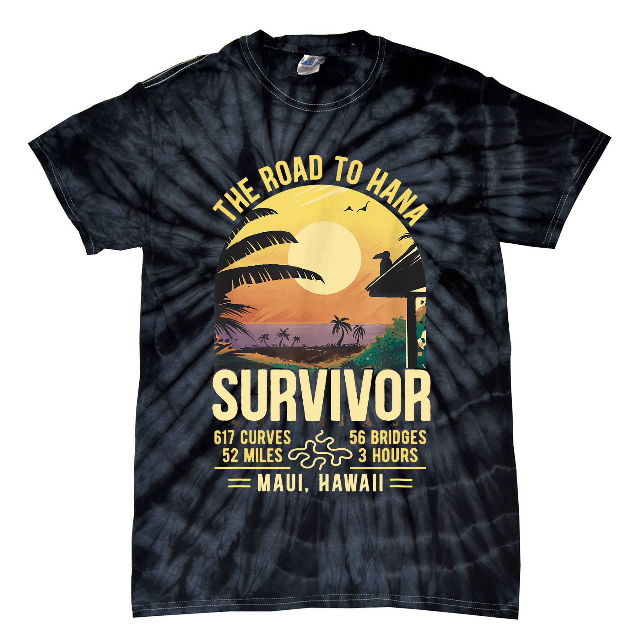 RJC Road To Hana Survivor Maui Hawaii Trip Adventure Tie-Dye T-Shirt