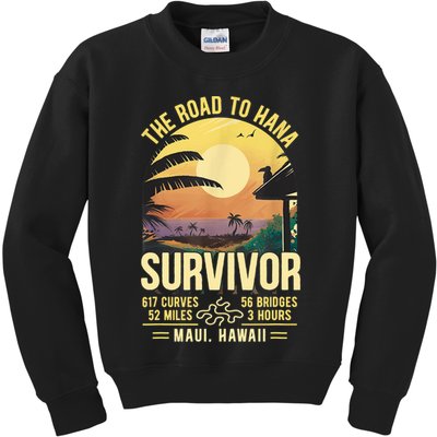 RJC Road To Hana Survivor Maui Hawaii Trip Adventure Kids Sweatshirt