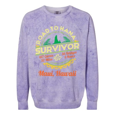 RJC Road To Hana Survivor Maui Hawaii Trip Adventure Colorblast Crewneck Sweatshirt