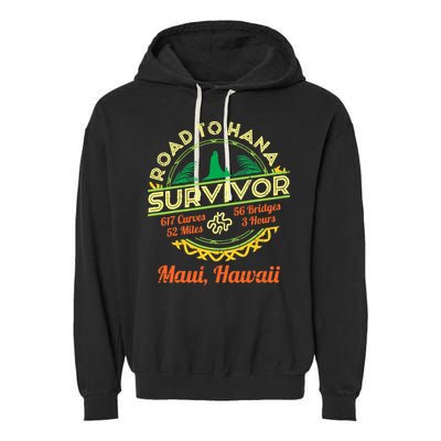 RJC Road To Hana Survivor Maui Hawaii Trip Adventure Garment-Dyed Fleece Hoodie