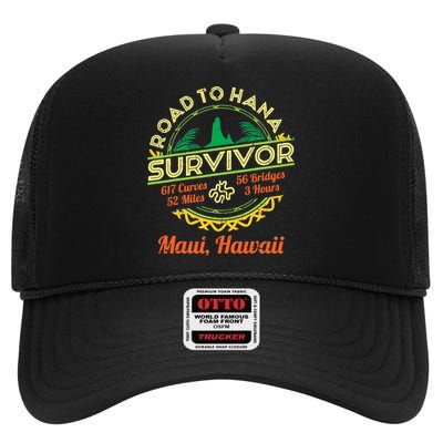 RJC Road To Hana Survivor Maui Hawaii Trip Adventure High Crown Mesh Back Trucker Hat