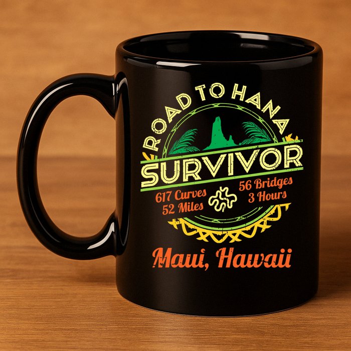 RJC Road To Hana Survivor Maui Hawaii Trip Adventure 11oz C Handle Ceramic Mug