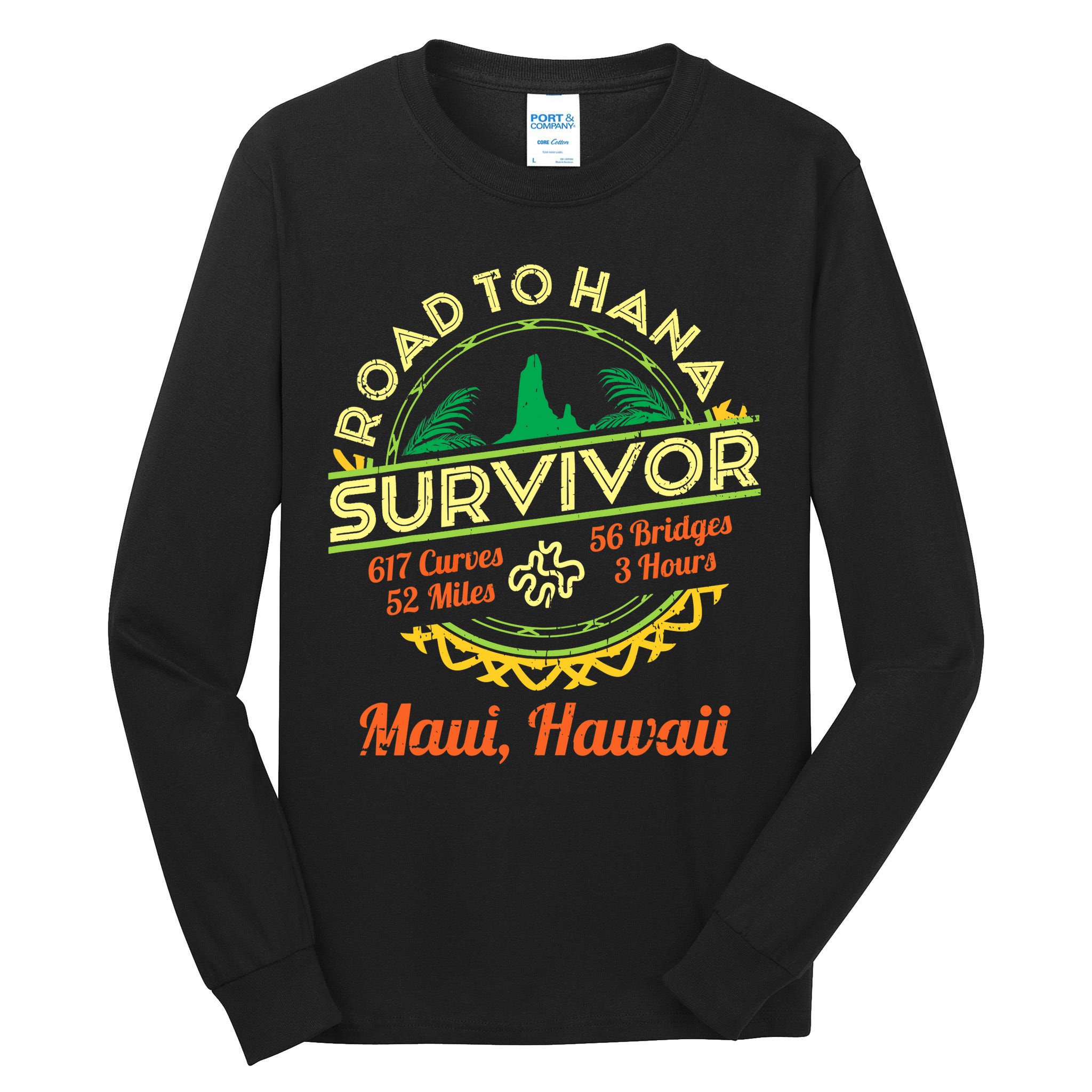 RJC Road To Hana Survivor Maui Hawaii Trip Adventure Tall Long Sleeve T-Shirt