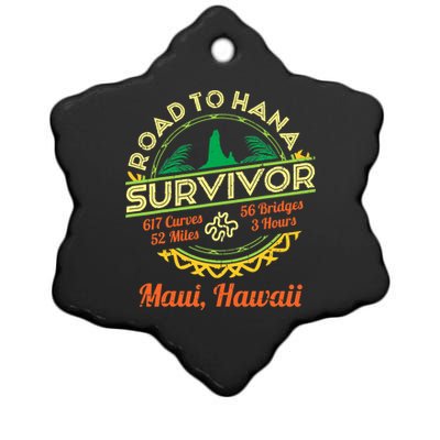 RJC Road To Hana Survivor Maui Hawaii Trip Adventure Ceramic Star Ornament