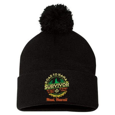 RJC Road To Hana Survivor Maui Hawaii Trip Adventure Pom Pom 12in Knit Beanie