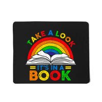 Retro Rainbow Take A Look ItS In A Book Reading Bookworm Mousepad