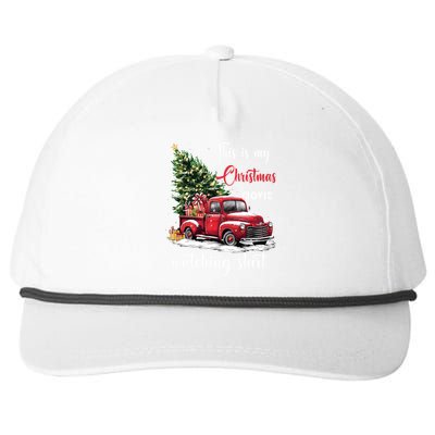 Retro Red Truck Xmas This Is My Christmas Movie Watching Gift Snapback Five-Panel Rope Hat