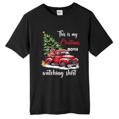 Retro Red Truck Xmas This Is My Christmas Movie Watching Gift Tall Fusion ChromaSoft Performance T-Shirt