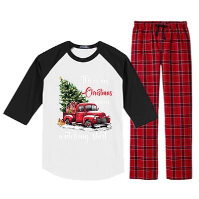 Retro Red Truck Xmas This Is My Christmas Movie Watching Gift Raglan Sleeve Pajama Set