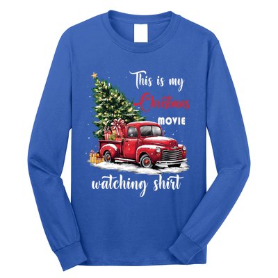 Retro Red Truck Xmas This Is My Christmas Movie Watching Gift Long Sleeve Shirt