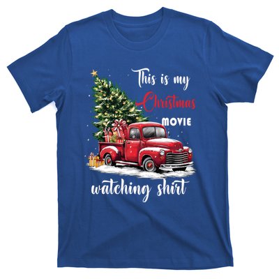 Retro Red Truck Xmas This Is My Christmas Movie Watching Gift T-Shirt