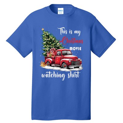 Retro Red Truck Xmas This Is My Christmas Movie Watching Gift Tall T-Shirt