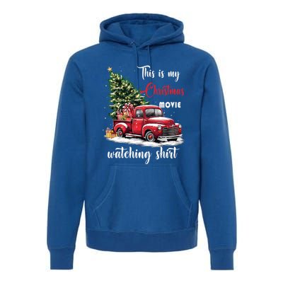 Retro Red Truck Xmas This Is My Christmas Movie Watching Gift Premium Hoodie