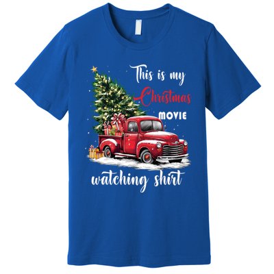 Retro Red Truck Xmas This Is My Christmas Movie Watching Gift Premium T-Shirt