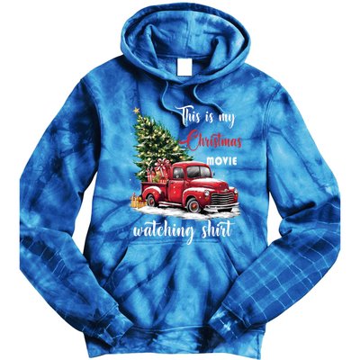 Retro Red Truck Xmas This Is My Christmas Movie Watching Gift Tie Dye Hoodie