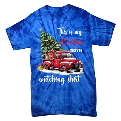 Retro Red Truck Xmas This Is My Christmas Movie Watching Gift Tie-Dye T-Shirt