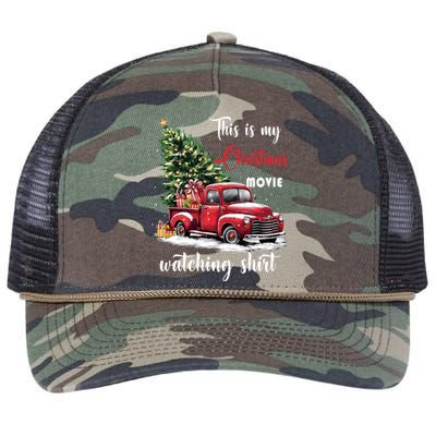 Retro Red Truck Xmas This Is My Christmas Movie Watching Gift Retro Rope Trucker Hat Cap