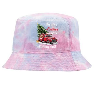 Retro Red Truck Xmas This Is My Christmas Movie Watching Gift Tie-Dyed Bucket Hat