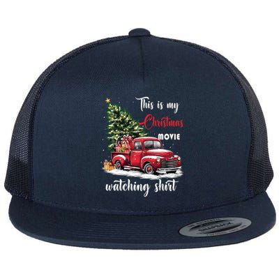 Retro Red Truck Xmas This Is My Christmas Movie Watching Gift Flat Bill Trucker Hat