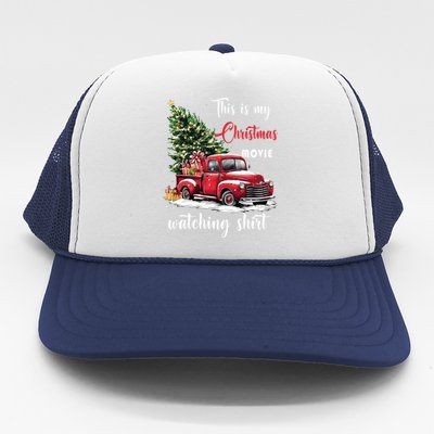 Retro Red Truck Xmas This Is My Christmas Movie Watching Gift Trucker Hat