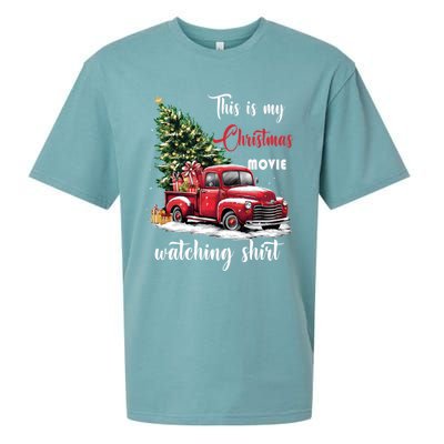 Retro Red Truck Xmas This Is My Christmas Movie Watching Gift Sueded Cloud Jersey T-Shirt