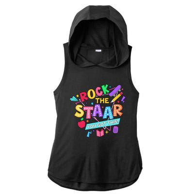 Retro Rock The Staar You Got This Test Day Funny Ladies PosiCharge Tri-Blend Wicking Draft Hoodie Tank