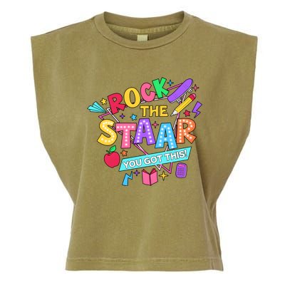 Retro Rock The Staar You Got This Test Day Funny Garment-Dyed Women's Muscle Tee