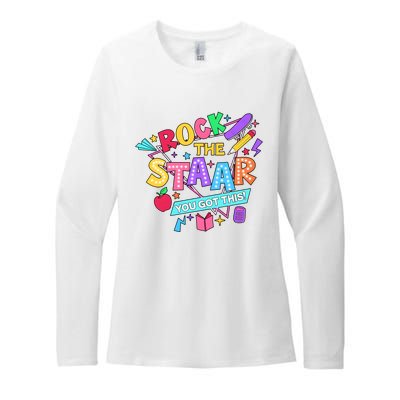 Retro Rock The Staar You Got This Test Day Funny Womens CVC Long Sleeve Shirt