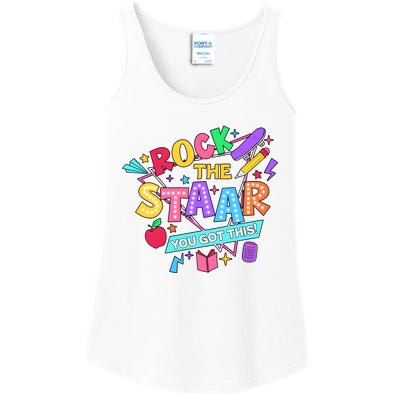 Retro Rock The Staar You Got This Test Day Funny Ladies Essential Tank