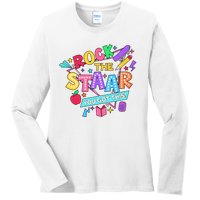 Retro Rock The Staar You Got This Test Day Funny Ladies Long Sleeve Shirt