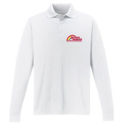 Reading Rainbow Take A Look Its In A Book Performance Long Sleeve Polo