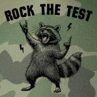 Racoon Rock The Test Teacher Test Day Testing Day Teacher Legacy Tie Dye Trucker Hat