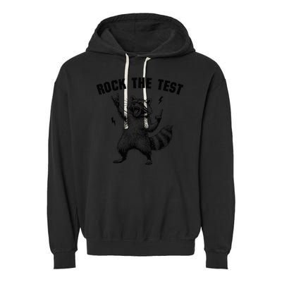 Racoon Rock The Test Teacher Test Day Testing Day Teacher Garment-Dyed Fleece Hoodie