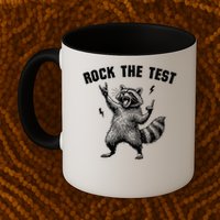 Racoon Rock The Test Teacher Test Day Testing Day Teacher Mug