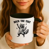 Racoon Rock The Test Teacher Test Day Testing Day Teacher Mug