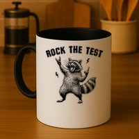 Racoon Rock The Test Teacher Test Day Testing Day Teacher Mug