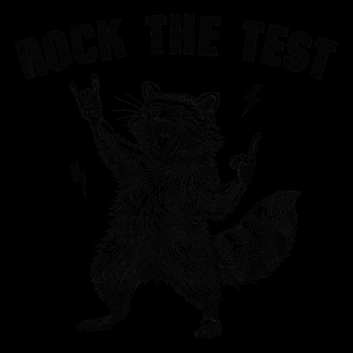 Racoon Rock The Test Teacher Test Day Testing Day Teacher Drawstring Bag