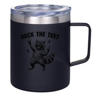 Racoon Rock The Test Teacher Test Day Testing Day Teacher 12oz Stainless Steel Coffee Mug
