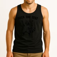 Racoon Rock The Test Teacher Test Day Testing Day Teacher Tank Top