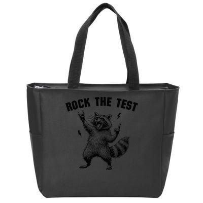 Racoon Rock The Test Teacher Test Day Testing Day Teacher Zip Tote Bag