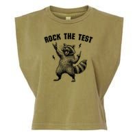 Racoon Rock The Test Teacher Test Day Testing Day Teacher Garment-Dyed Women's Muscle Tee