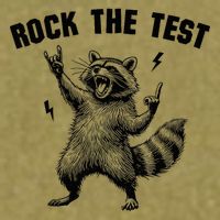 Racoon Rock The Test Teacher Test Day Testing Day Teacher Garment-Dyed Women's Muscle Tee