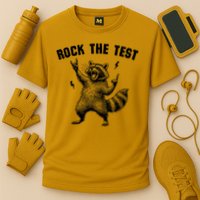 Racoon Rock The Test Teacher Test Day Testing Day Teacher Performance Shirt