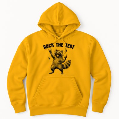 Racoon Rock The Test Teacher Test Day Testing Day Teacher Hoodie