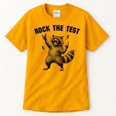 Racoon Rock The Test Teacher Test Day Testing Day Teacher Tall T-Shirt