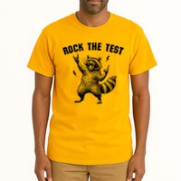 Racoon Rock The Test Teacher Test Day Testing Day Teacher Tall T-Shirt