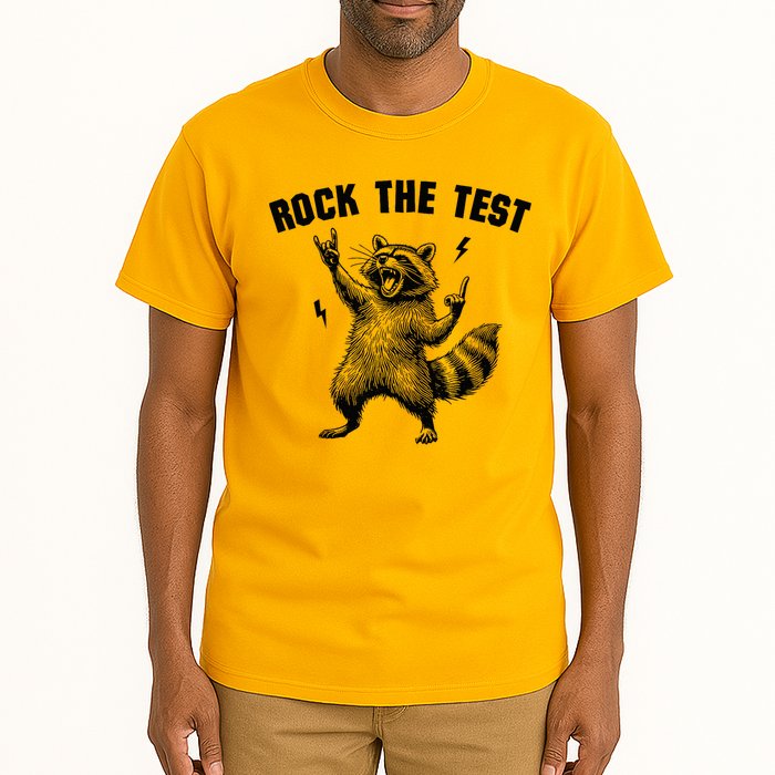 Racoon Rock The Test Teacher Test Day Testing Day Teacher Tall T-Shirt